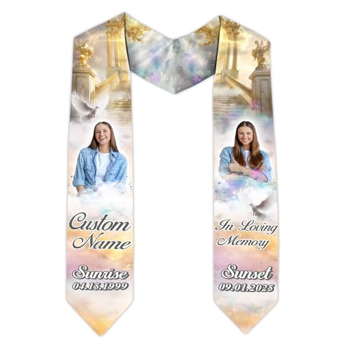 MonkeyVan Custom Memorial Graduation Sash 2025, Personalized Memorial Graduation Stole, Custom Graduation Sash with Tribute S214