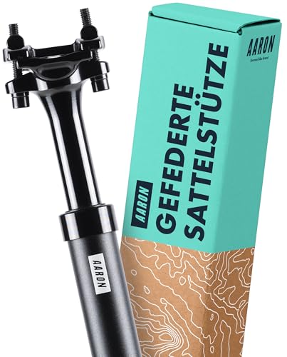AARON Shock Federsattelstütze mit 31,6 mm Durchmesser - Gefederte Aluminium Sattelstütze mit 350mm Länge - Fahrrad Sattelstütze gefedert für E-Bike, MTB, Downhill, Trekking Citybike AARON Shock Federsattelstütze mit 31,6 mm Durchmesser - Gefederte Aluminium Sattelstütze mit 350mm Länge - Fahrrad Sattelstütze gefedert für E-Bike, MTB, Downhill, Trekking Citybike