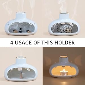 ZenBless 3 in 1 Incense Holder for Palo Santo Sticks Sage Bundles Cone Incense, Handcrafted Ceramic Incense Burner Holder Ash Catcher with Chimney, Smudge Bowl for Yoga Meditation Room Home Decor ZenBless 3 in 1 Incense Holder for Palo Santo Sticks Sage Bundles Cone Incense Handcrafted Ceramic Incense Burner Holder Ash Catcher with Chimney Smudge Bowl for Yoga Meditation Room Home Decor