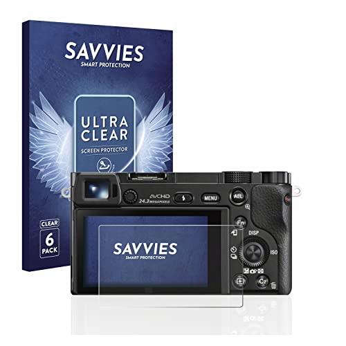 savvies Protection Ecran pour Sony Alpha 5000/6000 / 6400 (6 Pièces) - Film Protection Ultra Clair