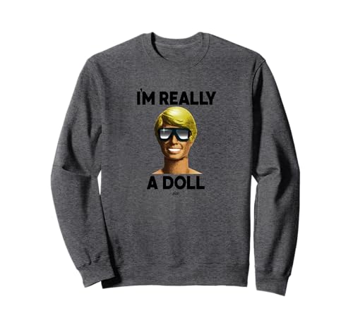 Sweatshirt Barbie I'm Really a Doll pull rose col rond mode urbaine rétro pour femme