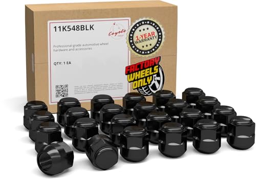 Image of Wheel Accessories Parts 20 Pcs M14x1.5 14x1.5 Thread OEM Style Lug Nuts 1.10 inch Long Black 7 /8 inch 22mm Hex Fits Alloy Wheel 2018+ Odyssey Pilot 90304-T6Z-A01 ｜ 611-347