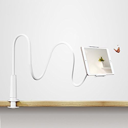 antifiction Universal Lazy Stand 360 Desk Mount Holder Flexible Foldable Sturdy Bracket Clip for Phone Tablet 3.5” - 9.7” (Red)