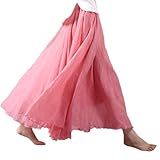 Matériau : fabriquée en mélange de coton et de lin, cette jupe longue double couche. Le matériau doux et léger vous offre une sensation de toucher féminin confortable et une apparence élégante et élégante. Il est assez adapté pour un usage quotidien. Idéal pour les pulls, les manteaux et les t-shirts.