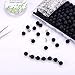 300Pcs Natural Black Lava Stone Beads Gemstone Round Loose Beads with Spacer Beads and Elastic String for Essential Oil Bracelets Jewelry Making