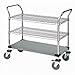 Utility CART 2 Wire 1 Solid Shelf Stainless