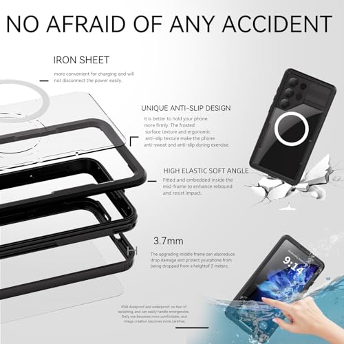 Coque Samsung S25 Ultra bleue étanche et magnétique au fini élégant
