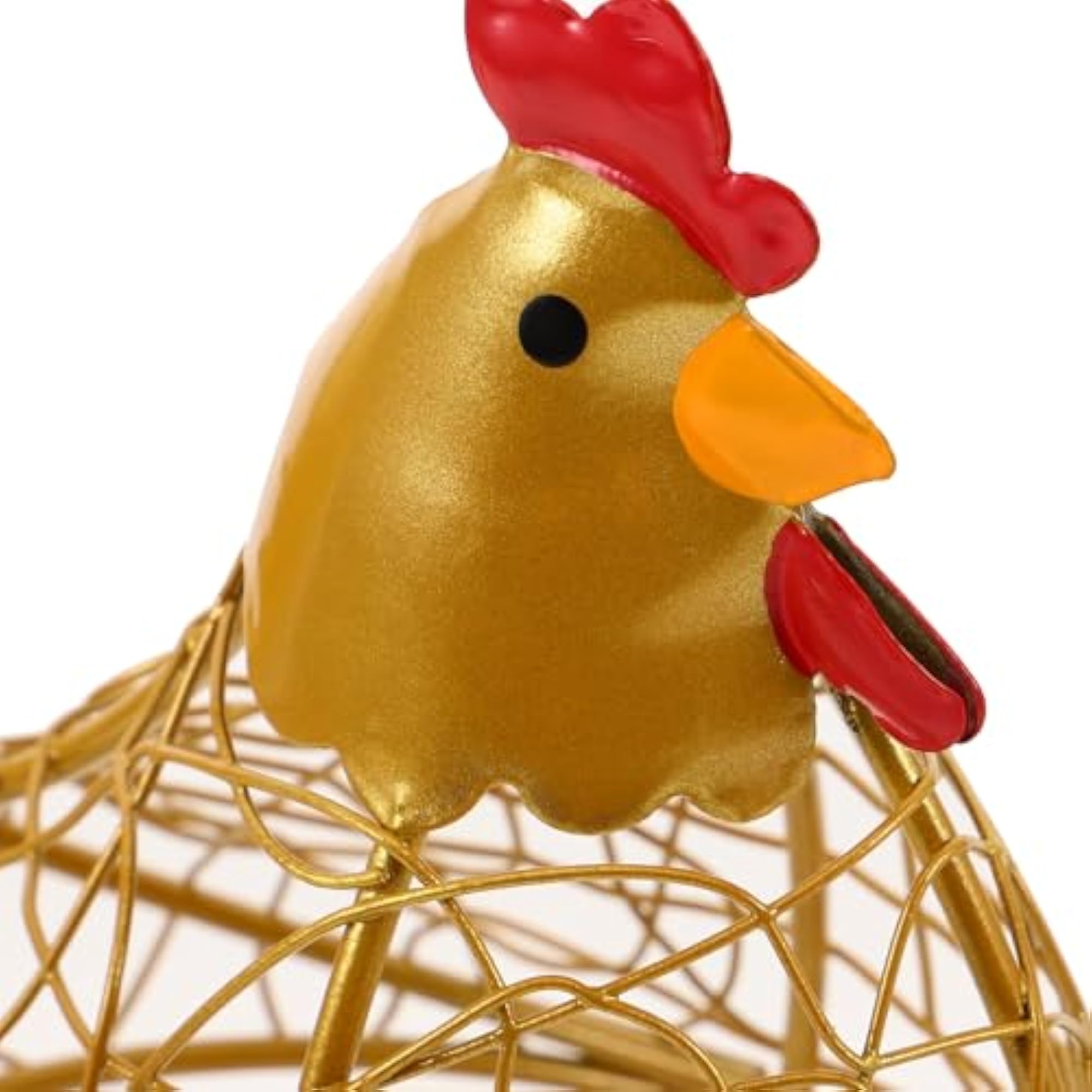 Wire Chicken Egg Holder Basket with Decorative Lid