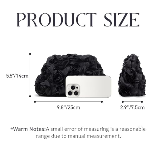 Image of 3D Flower Evening Bag for Women Elegant Floral Bridal Handbags Rose Clutch Purse for Wedding, Prom, Cocktail Party,Date Night