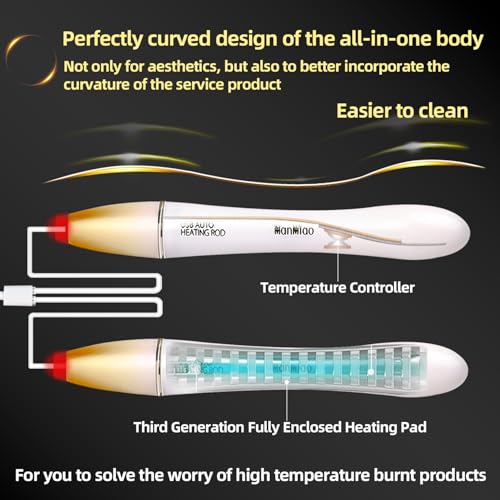 Image of Dual Head Heating Stick LED Indicator Light Heating Stick USB Hand Warmer 42℃ Automatic Control Fast Heating Portable Carrying Outdoor Heating Tea /Coffee /Water, 2 Heaters Combined into 1 Cord