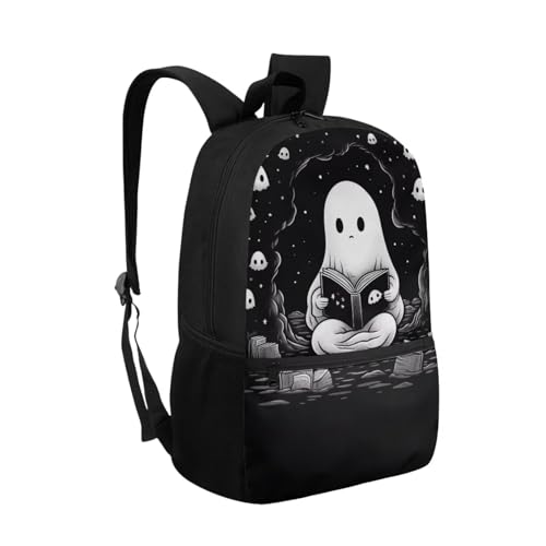 Kids Backpack for School Cute Spooky Bookbag 17 Inch School Bag for Boys Girls Middle Elementary Preschool Back Pack Purse Black Bag Pack Satchel Rucksack Travel Daypack School Supplies2