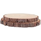 DECHOUS 2-teiliges Set Outdoor Garten Trittsteine aus Holz, runde Gartenpflaster 20-23 cm Ø, 2 cm, leicht und portabel, wetterfest für Dekoration und Gehweg im Freien