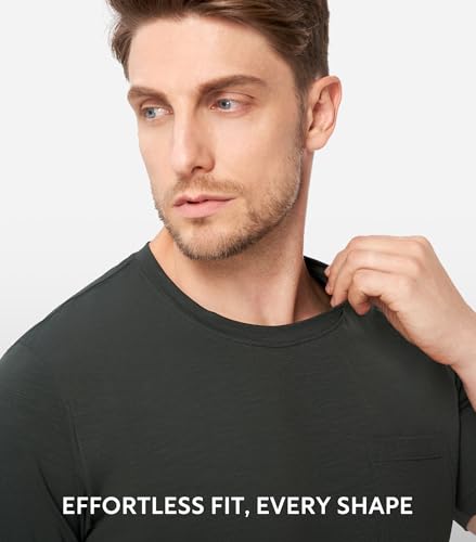 DAVID ARCHY Mens Pajamas Set Short Sleeve Summer Pajamas Soft Cotton Pajamas for Men Lightweight Lounge Set with Pockets4