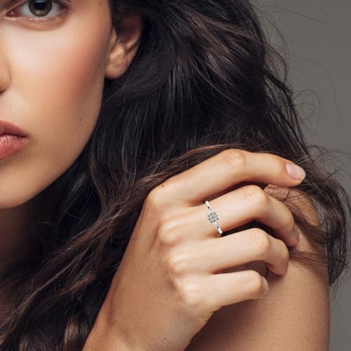 Image of Sterling Silver & Certified Lab Grown Diamond 0.09cts | Ring For Women /Girls | Stylish & Elegant | VGR0398