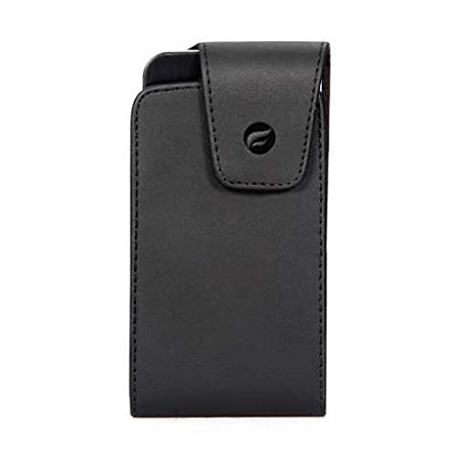 Black Leather Side Case Cover Pouch Holder Belt Holster Swivel Clip for Verizon HTC Desire 526 - Verizon HTC Droid DNA - Verizon LG G2