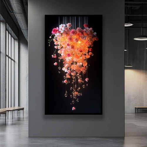 Art mural floral moderne de qualité supérieure 50 x 70 cm
