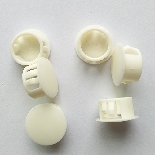 Yeji 25Pcs 5/8", 16Mm, 0.63In Panel Plugs Hole Plugs (Mounting Hole: 15.8-16Mm), Plastic Flush Type Hole Plugs, Home Furniture Fastener, Plastic Pipe Choke Plug, White Color #TOP4
