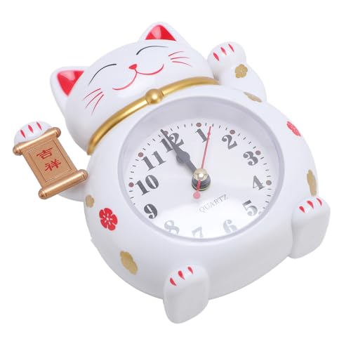 Reloj de Gato de la Suerte, Diseño Lindo de la Forma del Gato de Dibujos Animados, Pantalla Grande, Reloj Despertador del Buen Gato de la Suerte para el Hogar (YF2025B) - imagen 9