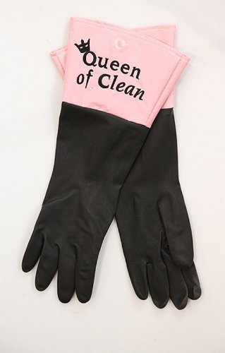 Gummihandschuh Gummi Handschuh Gloves QUEEN OF CLEAN schwarz/pink Drogerie & Körperpflege