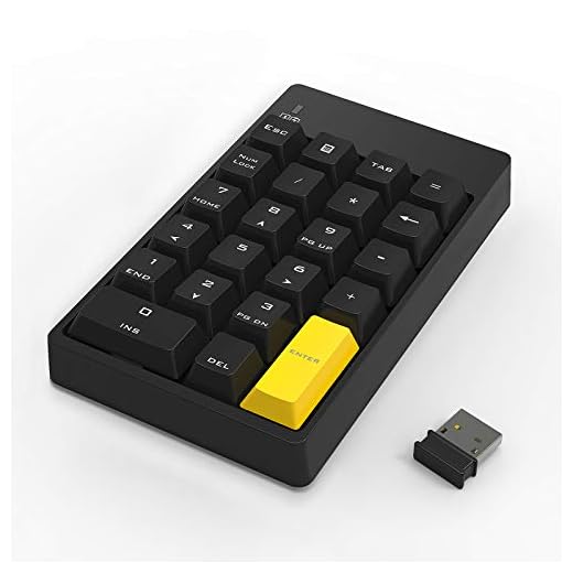 Numeric Keypad Mechanical, Wireless Number Pad 2.4GHz 22 Keys Mini USB Keypad for Laptop