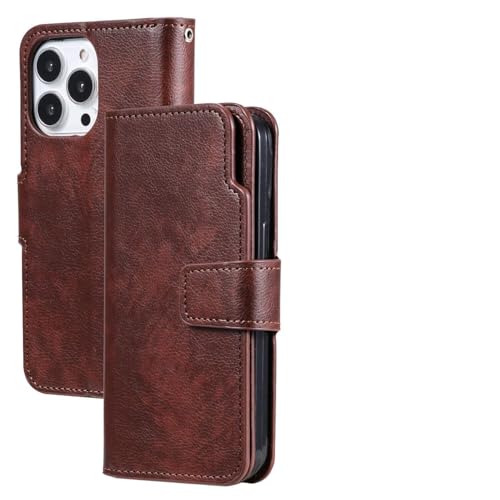 Étui iPhone 13 Pro portefeuille en cuir avec rabat magnétique de protection intégrale