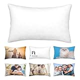 JRASJNI Custom Decorative Pillowcase with Couple Photo, Customized Throw Pillow Cover, Personalized Pillowcases for Sofa Cushion Bed Decor, Customize Love Pillowcase with Picture, BlankWhite, 14'x20'