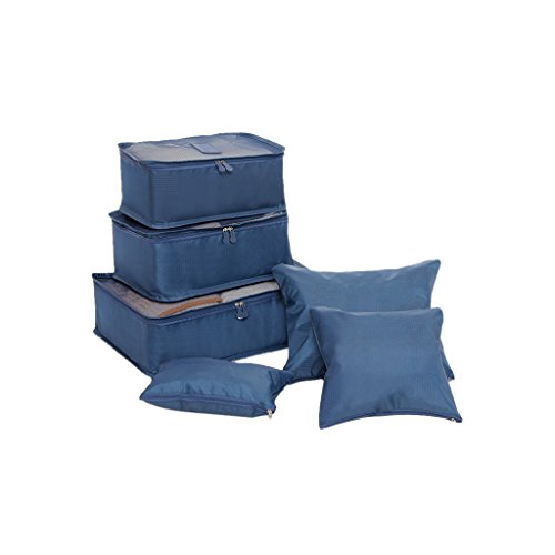 Flameer Pacote com 6 Bolsas de Armazenamento Impermeáveis para Viagem Cubo Organizador de Bagagem, A