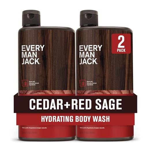 Every Man Jack Nourishing Cedar + Red Sage Mens Body Wash for All Skin Types - Cleanse, Nourish, and Hydrate Skin with Naturally Derived Coconut, Glycerin - 24oz 2 Bottles