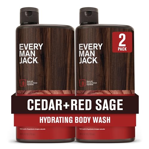 Every Man Jack Hydrating Body Wash for Men, Cedar Red Sage, 2pk