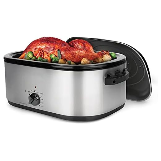 MITORI 22 Quart Electric Roaster Oven Stainless Steel with Self-Basting Lid, ART-712SB