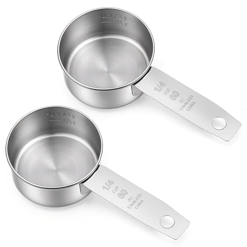 2 Piezas Vaso Medidor 60 ml Acero Inoxidable miniatura 1