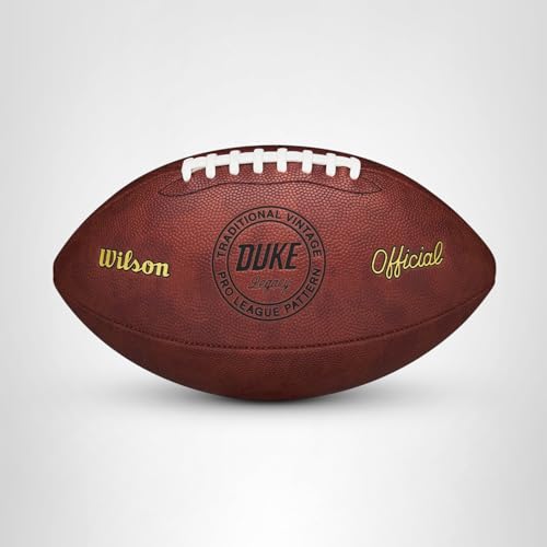 Wilson NFL Duke Throwback Football, Aus Verbundleder mit Retro-Design, Offizielle Größe, Farbe: Braun