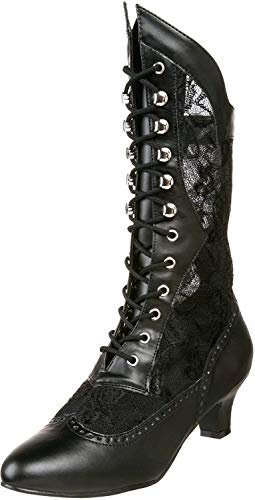 Pleaser Womens Black Dame Victorian Costume High Boots Size 7