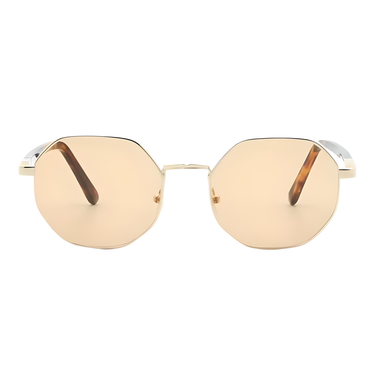 Wyatt FL-41 - Gafas de lujo de metal dorado y acetato para migraña y sensibilidad a la luz
