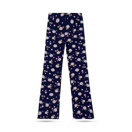 Image of T2F Girls Cotton Flared Leggings Pack of 3 | Soft Stretch Bootcut Pants for Kids | Printed Floral & Heart Designs | Multicolor Combo (2-14 Years