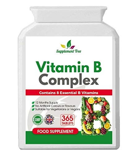 Vitamin B Complex 365 Tablets - with B1, B2, B3, B5, B6, B12, Biotin, Folic Acid - UK Manufactured