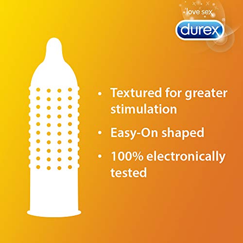 Image of Durex Extra Dotted Condoms for Men - 3 Count (Pack of 5)|Ribbed and Dotted for Extra Stimulation|Suitable for use with lubes & toys