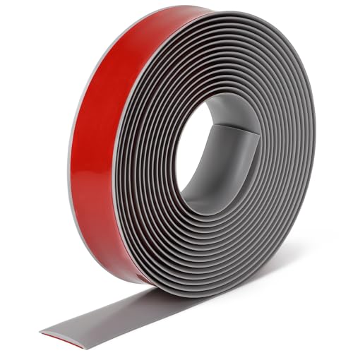 EFUTURETIME 6M Übergangsleiste Selbstklebend Übergangsprofil 4cm Breit, 3.5mm Hohe Türleiste Boden Selbstklebend Abdeckleiste PVC für Fußböden, Tür, Fenster - Grau