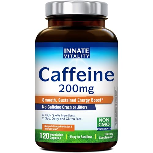 Innate Vitality Caffeine, 200 mg Caffeine Pill for Men &