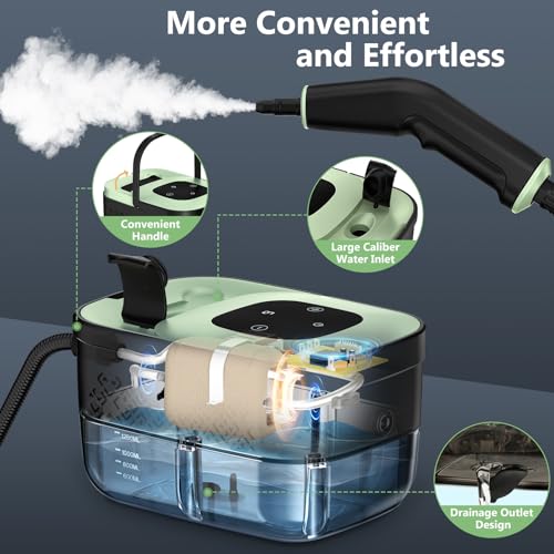 Steam Cleaner, Portable Steamer for Cleaning with 16pcs Accessories, 6-Level Adjustable and 15s Heat-Up, Handheld Steam Cleaner for Home, Tile, Dirt, Grout, Grease, Car Detailing by WSRYYCC - Image 5
