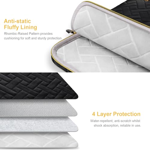 Image of Lacdo Laptop Sleeve Case for 16 inch New MacBook Pro M3 Pro /Max M2 M1 Pro /Max A2991 A2780 A2485 A2141 2023-2019 | 15 inch Surface Laptop 7th Copilot+PC /Surface Laptop 6 5 4 Computer Bag, Elegant Black