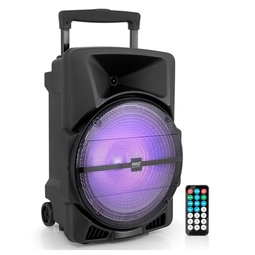Wireless Portable PA Speaker System -1200W High Powered Bluetooth Compatible Indoor and Outdoor DJ Sound Stereo Loudspeaker w/ USB SD MP3 AUX 3.5mm Input, Flashing Party Light & FM Radio -PPHP1544B