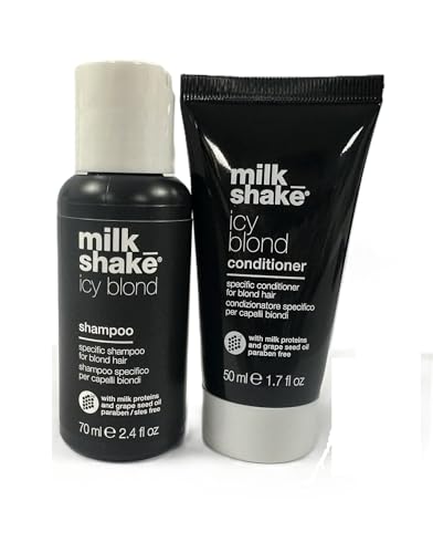 Milkshake Icy Blond Shampoo 70 ml & Conditioner 50ml SET (Travel Size Small Bottles)