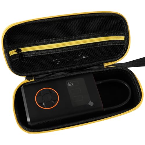Case for Fanttik X9 Pro Portable Tire Inflator for Motorcycle, Also for Xiaomi Electric Air Compressor 2/ 1S, Inflate Bike Pump Box Hold Air Tube, Valve Adaptor, Charging Cable- Black