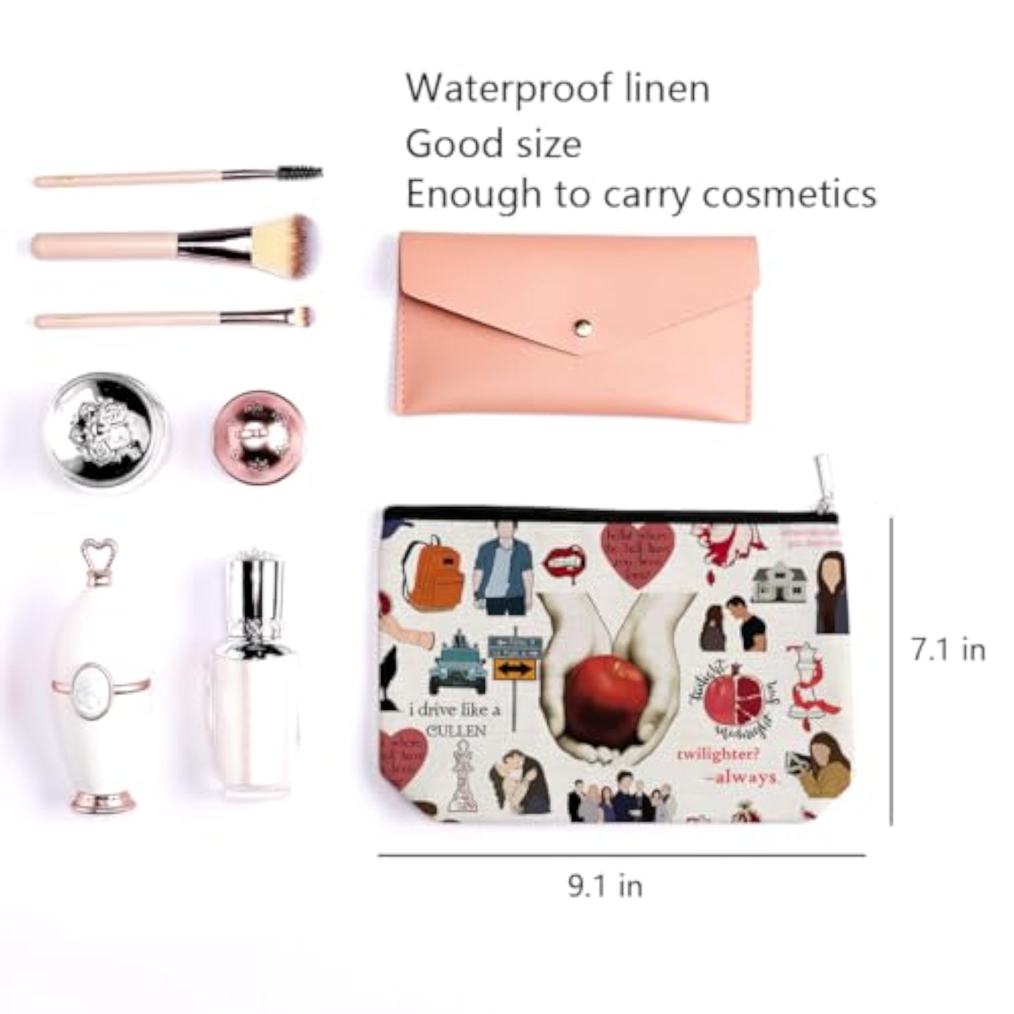 Twilight Merch Makeup Bag for Vampire Lovers, Cosmetic Bag