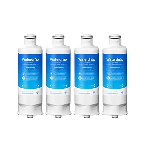 Waterdrop DA97-17376B Replacement for Samsung® HAF-QIN/EXP, DA97-08006C, RF28R7201SR, RF28R7351SG, WD-F45, Refrigerator Water Filter, 4 Filters 4 Bas