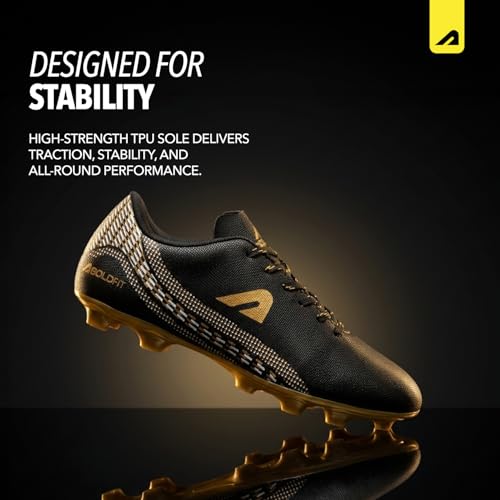 Image of Boldfit Football Shoes for Man, Lightweight Turf & Ground Football Studs with Non-Marking High-Grip Sole, Breathable Mesh Upper, Cushioned Support & Anti-Slip Training Cleats