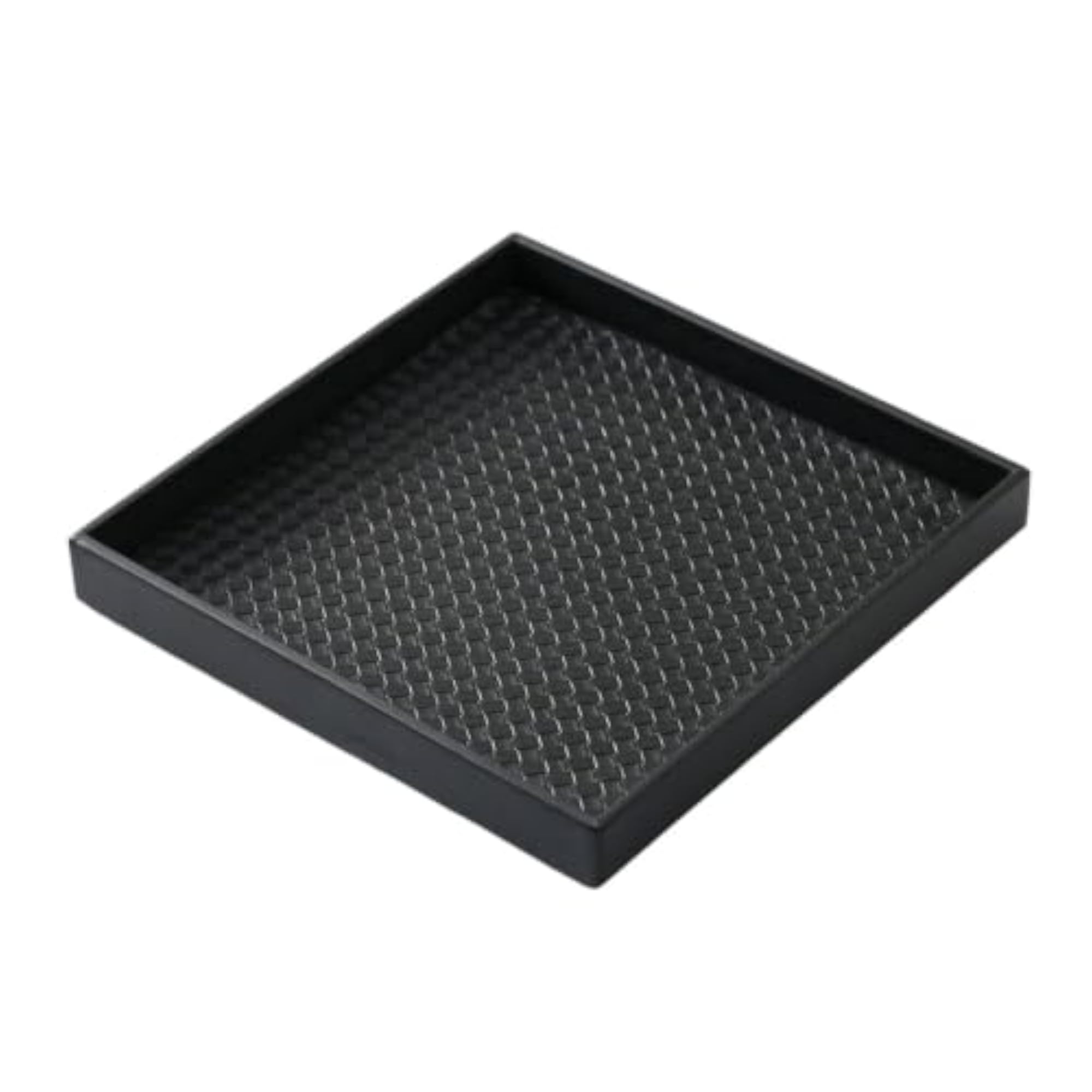 Leather-Look Decorative Tray with Woven Pattern