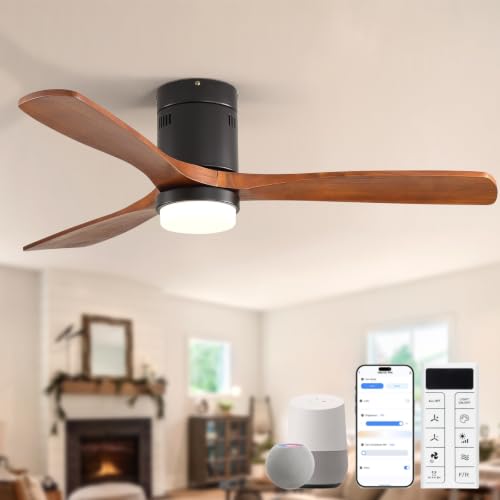 Sofucor 52-inch Flush Mount Wood Fan