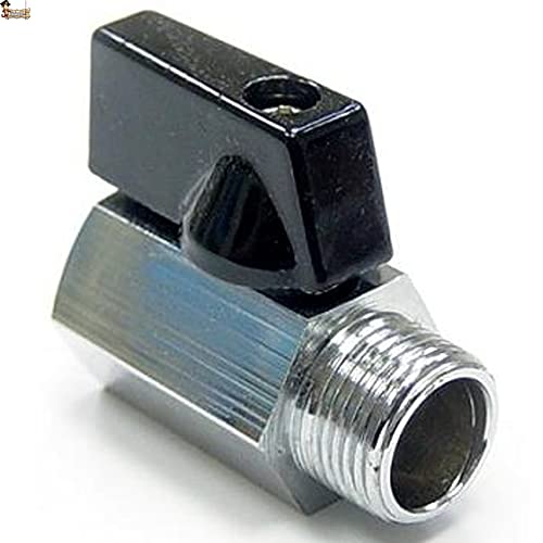 BricoLoco.com Válvula esfera mini. Llave grifo cierre de bola. Palanca de mariposa. Rosca 3/8' Macho – Hembra. Llave de paso, llenado calentador agua, cisterna WC. (1, MINI (M-H / 3/8'))